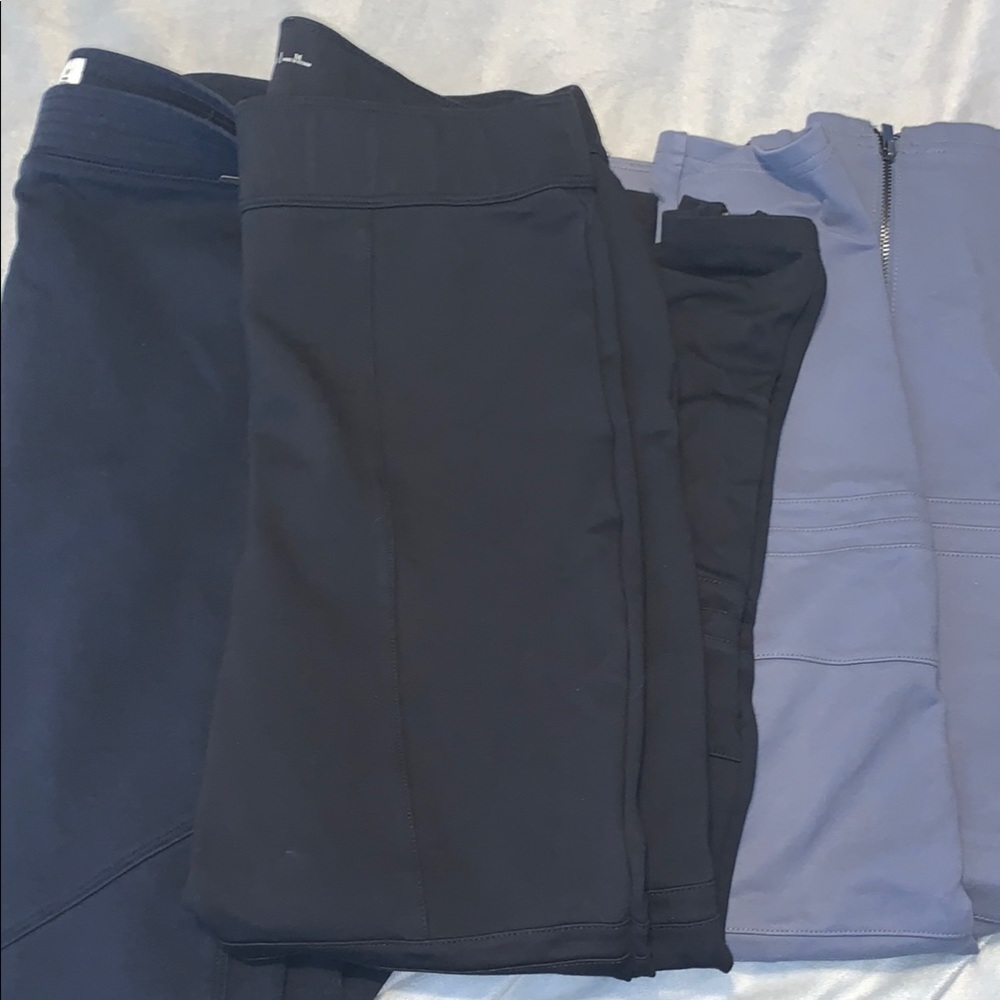 Abercrombie & Fitch navy and Gray moto Leggings soft pull on ankle zipper